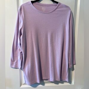 Kim Rogers Women's Light Purple 3/4th Sleeve Top